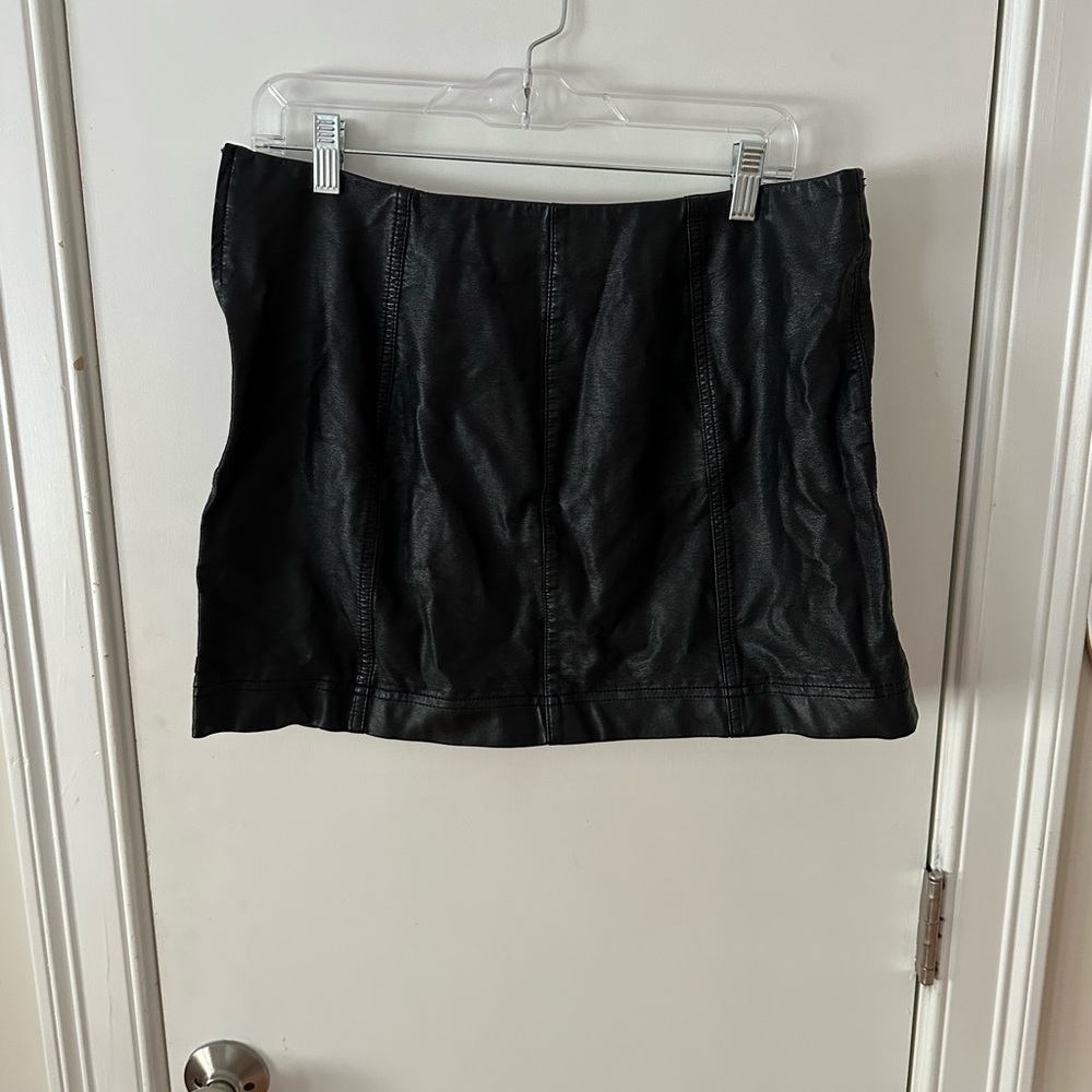 Wild Fable Black Faux Leather Mini Skirt